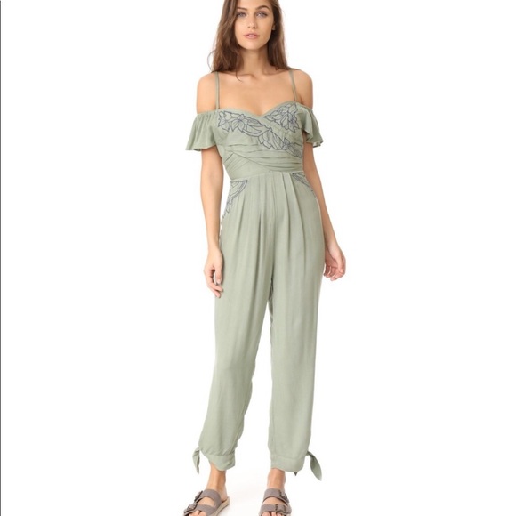 Free People Pants - Free People In the Moment Jumpsuit Green Size 4